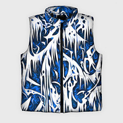 Мужской жилет Белый и синий узор, цвет: 3D-черный