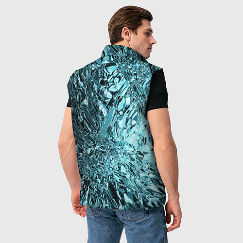 Мужской жилет Эффект жидкого стекла бирюзовый / 3D-Черный – фото 4