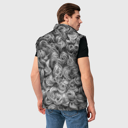 Мужской жилет Кудрявая шерсть баранов / 3D-Черный – фото 4