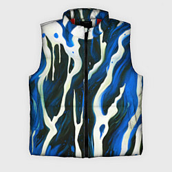 Мужской жилет Текучая краска белая и синяя