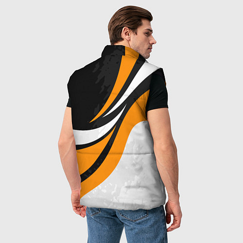 Мужской жилет КТМ - оранжевые вставки / 3D-Черный – фото 4
