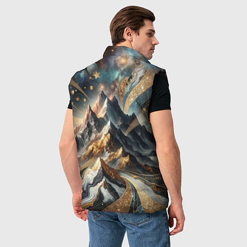 Мужской жилет Золотые горы / 3D-Черный – фото 4