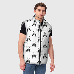 Мужской жилет Panda love - pattern, цвет: 3D-светло-серый — фото 2