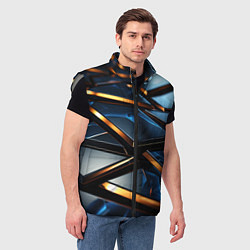 Мужской жилет Объемные блестящие плиты, цвет: 3D-светло-серый — фото 2