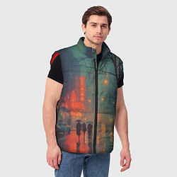 Мужской жилет Пасмурный вечер, цвет: 3D-красный — фото 2