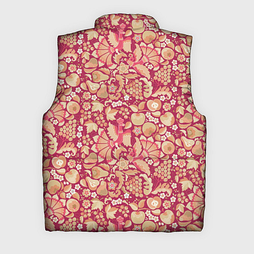 Мужской жилет Русский сад с птицами и плодами: паттерн / 3D-Светло-серый – фото 2