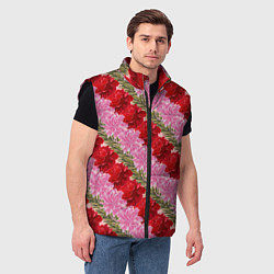 Мужской жилет Фон с лилиями и розами, цвет: 3D-черный — фото 2