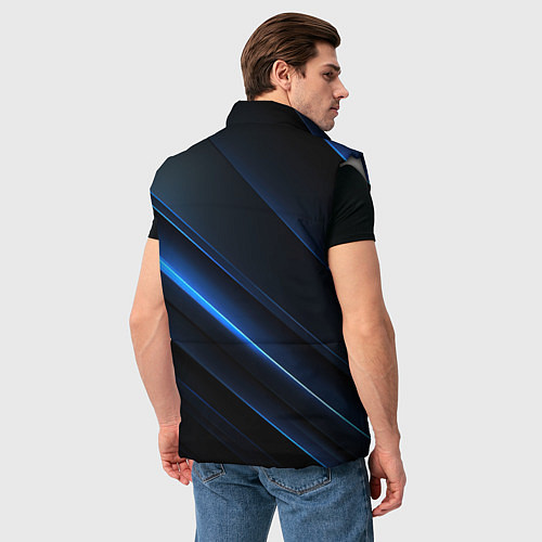 Мужской жилет Темно-синий абстрактный фон абстракция / 3D-Светло-серый – фото 4