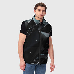 Мужской жилет Black luxury abstract, цвет: 3D-черный — фото 2