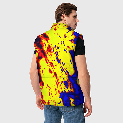 Мужской жилет Герб РФ огненный стиль текстура / 3D-Красный – фото 4