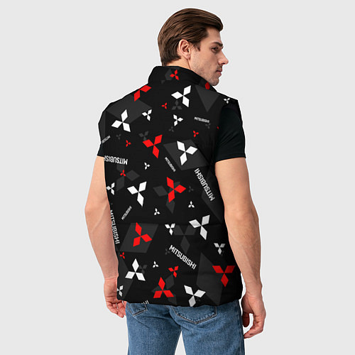 Мужской жилет Mitsubishi - logo pattern / 3D-Черный – фото 4