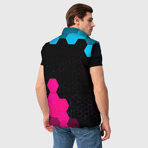Мужской жилет Palworld - neon gradient вертикально / 3D-Черный – фото 4