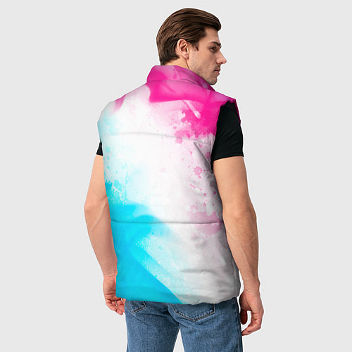 Мужской жилет Palworld neon gradient style вертикально / 3D-Черный – фото 4