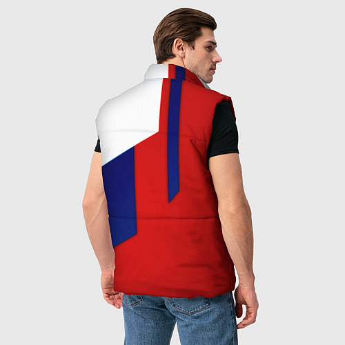 Мужской жилет Спортивная текстура герб России / 3D-Черный – фото 4