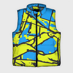 Мужской жилет Жёлто-голубая графика, цвет: 3D-светло-серый