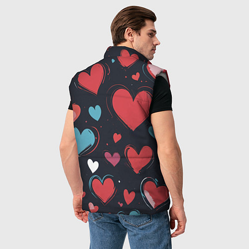 Мужской жилет Сердечный паттерн / 3D-Светло-серый – фото 4