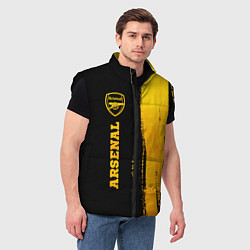 Мужской жилет Arsenal - gold gradient по-вертикали, цвет: 3D-черный — фото 2