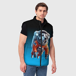 Мужской жилет Далматинец космонавт в открытом космосе, цвет: 3D-черный — фото 2