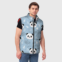 Мужской жилет Панды и цветочки, цвет: 3D-красный — фото 2