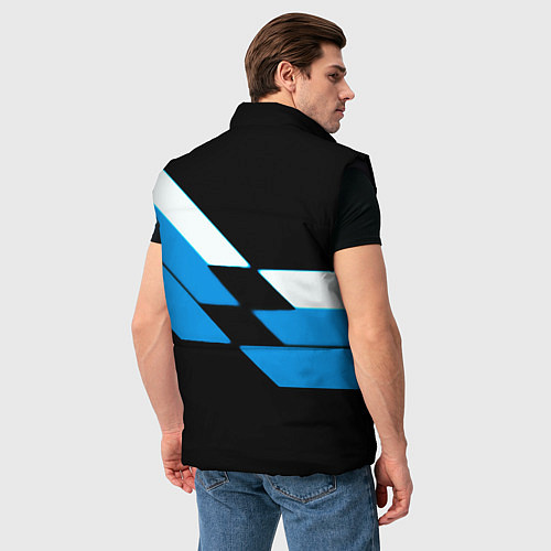Мужской жилет BMW sport geometry blu / 3D-Черный – фото 4