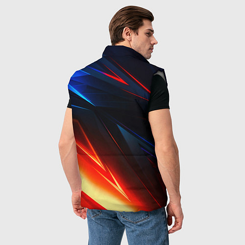 Мужской жилет Geometry stripes neon steel / 3D-Светло-серый – фото 4