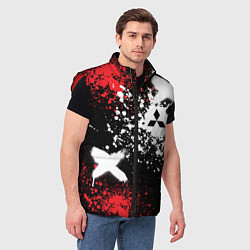 Мужской жилет Митсубиси на фоне граффити и брызг красок, цвет: 3D-красный — фото 2
