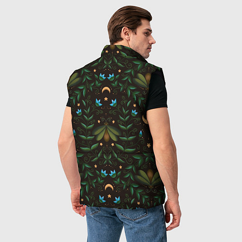 Мужской жилет Ночь, луна и мотыльки - паттерн / 3D-Черный – фото 4