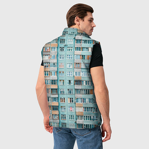 Мужской жилет Хрущёвка в голубых тонах / 3D-Черный – фото 4