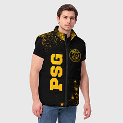 Мужской жилет PSG - gold gradient вертикально, цвет: 3D-черный — фото 2