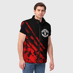 Мужской жилет Manchester United sport grunge, цвет: 3D-красный — фото 2