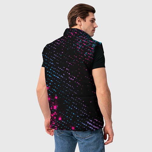 Мужской жилет Lyon - neon gradient вертикально / 3D-Черный – фото 4