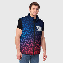 Мужской жилет PUBG неоновые соты, цвет: 3D-черный — фото 2