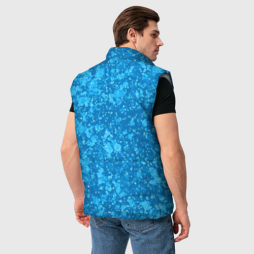 Мужской жилет Ярко-голубой абстракция космический / 3D-Светло-серый – фото 4