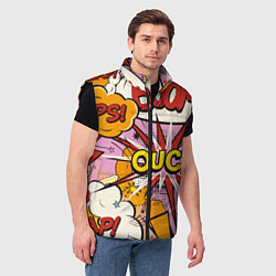 Мужской жилет Oops-boom: комикс бум, цвет: 3D-черный — фото 2