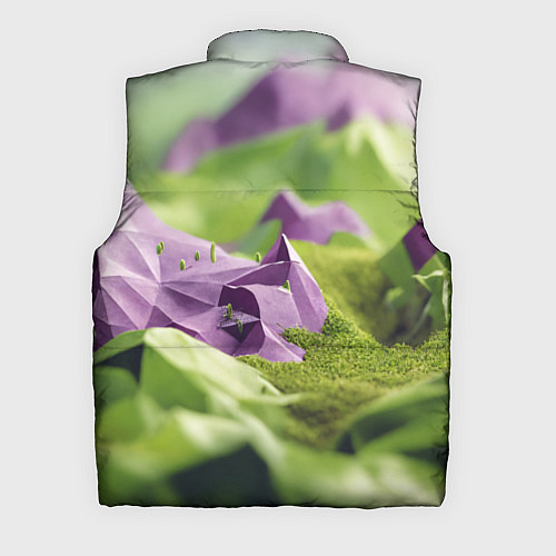 Мужской жилет Геометрический пейзаж фиолетовый и зеленый / 3D-Светло-серый – фото 2