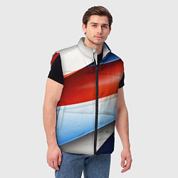 Мужской жилет Абстрактный минимализм плавные волнистые линии, цвет: 3D-красный — фото 2