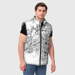 Мужской жилет Дудлы с хамелеоном, цвет: 3D-светло-серый — фото 2