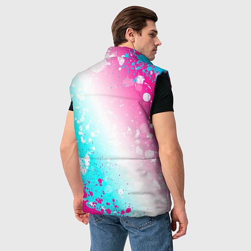 Мужской жилет Club Brugge neon gradient style вертикально / 3D-Черный – фото 4