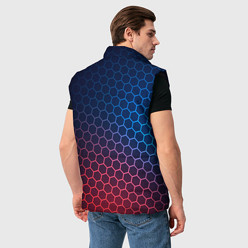 Мужской жилет Half-Life неоновые соты / 3D-Черный – фото 4