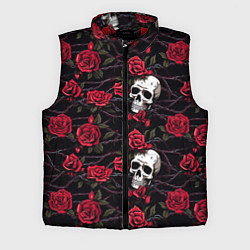 Мужской жилет Черепа с алыми розами, цвет: 3D-красный