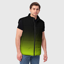 Мужской жилет Чёрно-салатовый градиент, цвет: 3D-черный — фото 2