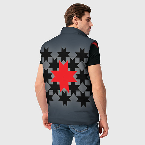 Мужской жилет Этно серый / 3D-Красный – фото 4