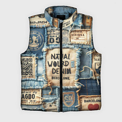 Мужской жилет I love Barcelona - пэчворк, цвет: 3D-черный