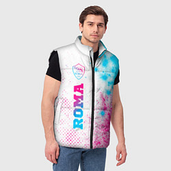 Мужской жилет Roma neon gradient style по-вертикали, цвет: 3D-черный — фото 2