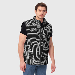 Мужской жилет Абстрактные объемные рельефы, цвет: 3D-черный — фото 2