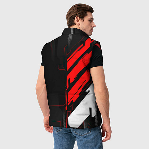 Мужской жилет Nissan GTR - Cyber / 3D-Красный – фото 4
