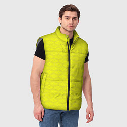 Мужской жилет Паттерн овалов на желтом, цвет: 3D-светло-серый — фото 2