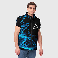 Мужской жилет Thirty Seconds to Mars sound wave, цвет: 3D-черный — фото 2