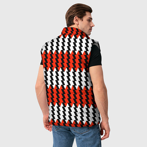 Мужской жилет Вертикальные красно-белые полосы / 3D-Светло-серый – фото 4