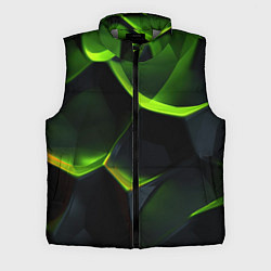Мужской жилет Green neon abstract geometry